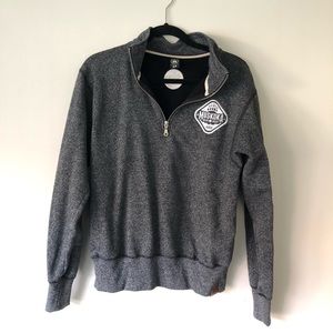 Muskoka Bearwear — 1/4 zip sweater — Heathered grey/black